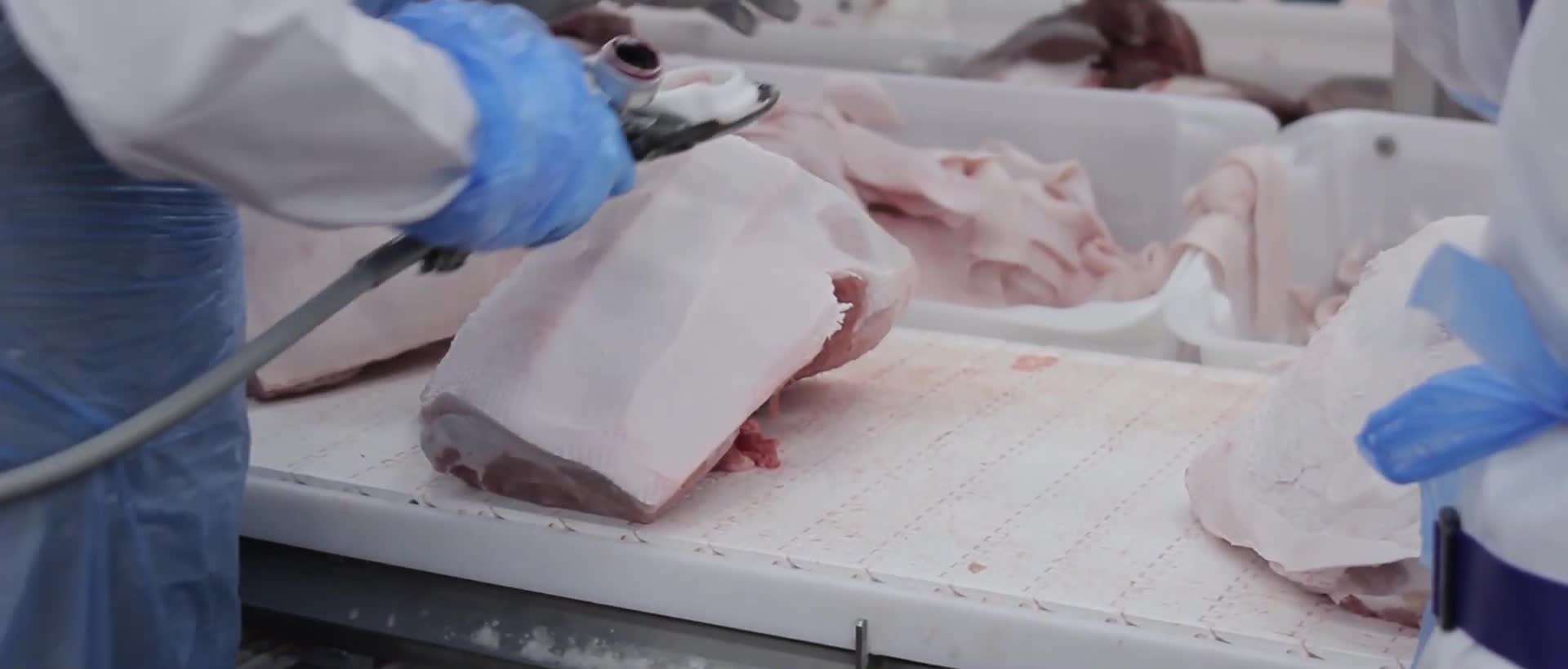 现代化猪肉加工厂现代化食品加工视频视频的预览图