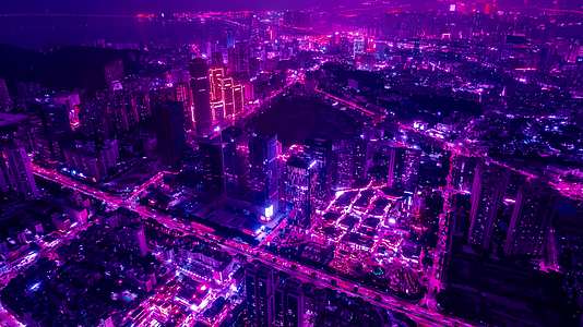 8K广东珠海城市全景风光夜景赛博朋克延时视频的预览图