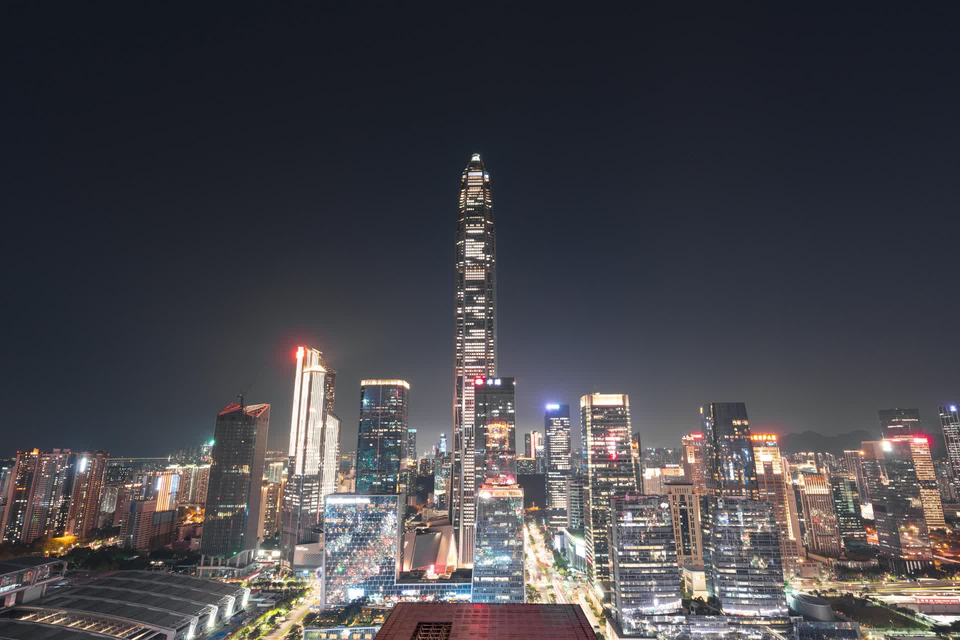 深圳福田平安金融中心CBD城市夜景延时视频的预览图