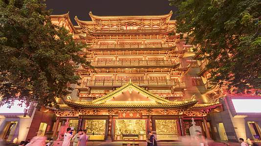 广州大佛寺夜景视频的预览图