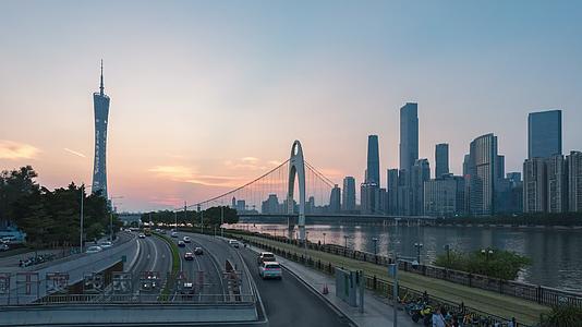 广州塔与珠江新城CBD天际线延时夜景视频的预览图