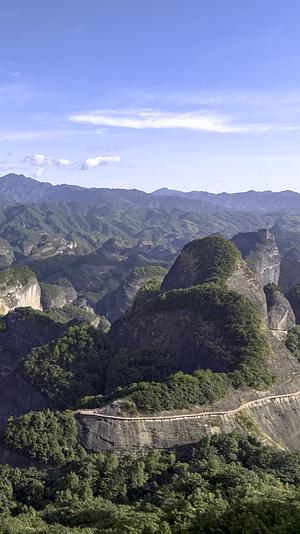 高清竖屏延时航拍湖南崀山地质公园光影视频的预览图