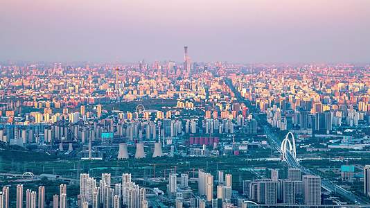 北京门头沟定都阁远观城市风光4K延时视频视频的预览图