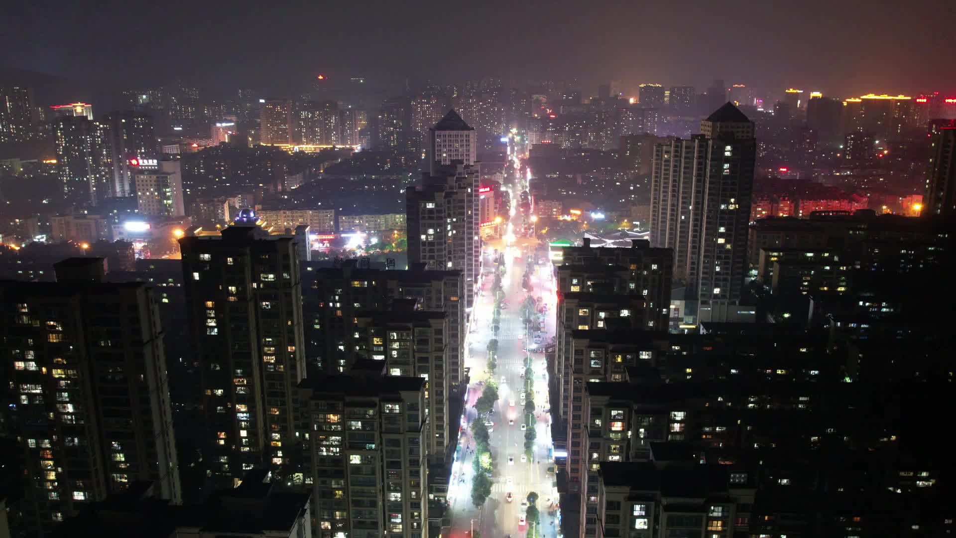 郴州都市夜景延时航拍视频的预览图