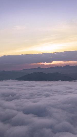高清竖屏延时航拍隆林山间平流云雾视频的预览图