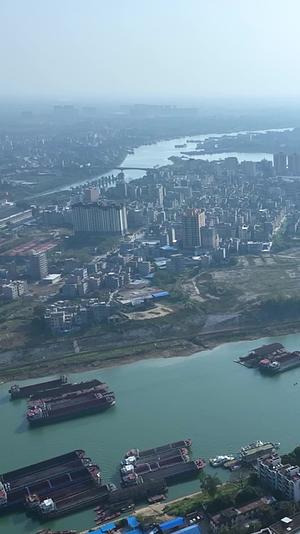 高清竖屏航拍桂平城市日照风景视频的预览图