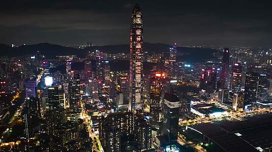 深圳福田城市夜景航拍延时合集视频的预览图
