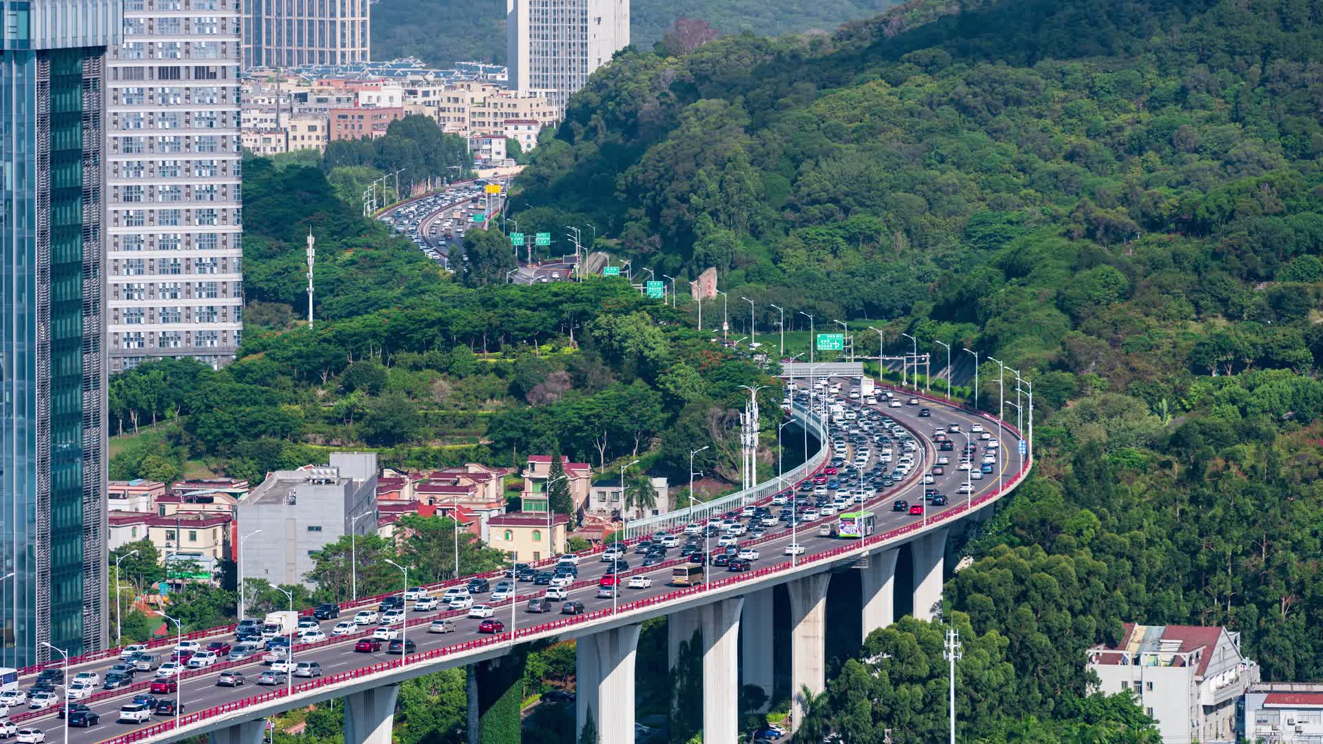 厦门海沧大桥引桥交通延时视频的预览图