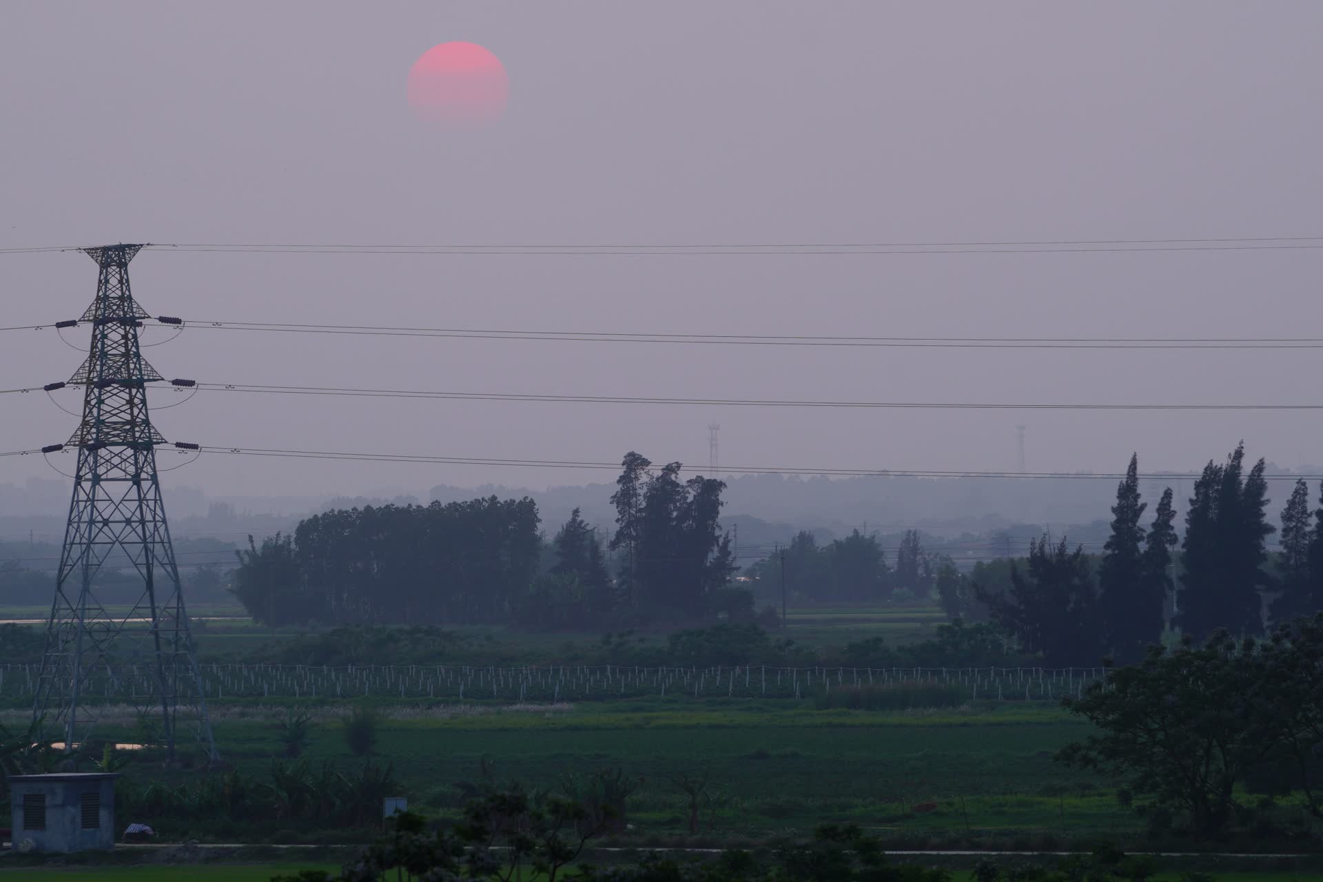农村郊区日落延时摄影视频的预览图