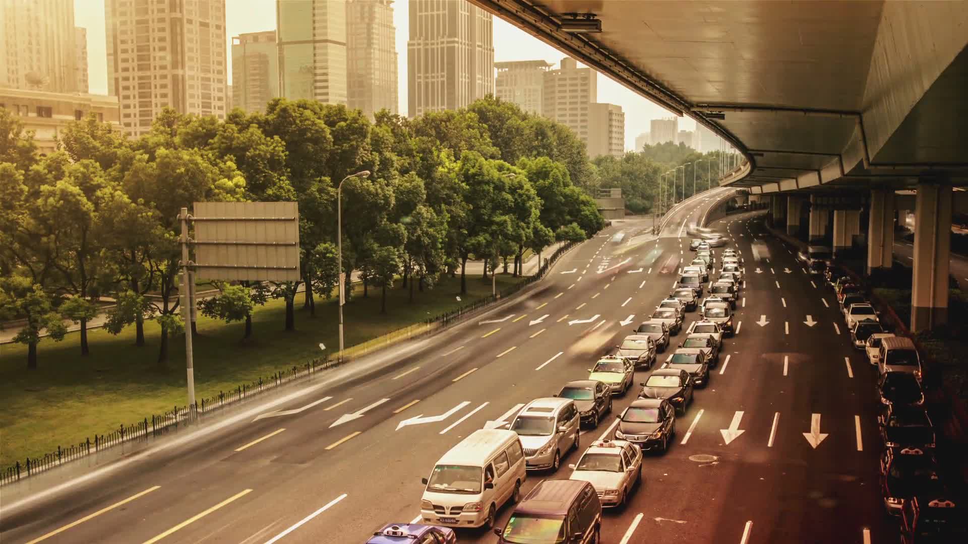 上海车流立交城市繁华车水马龙交通道路视频素视频的预览图