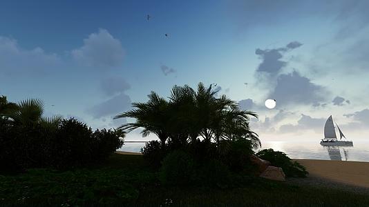 海边的夕阳合成背景视频的预览图