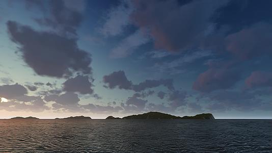 3D合成黄昏下的地平线美景视频的预览图