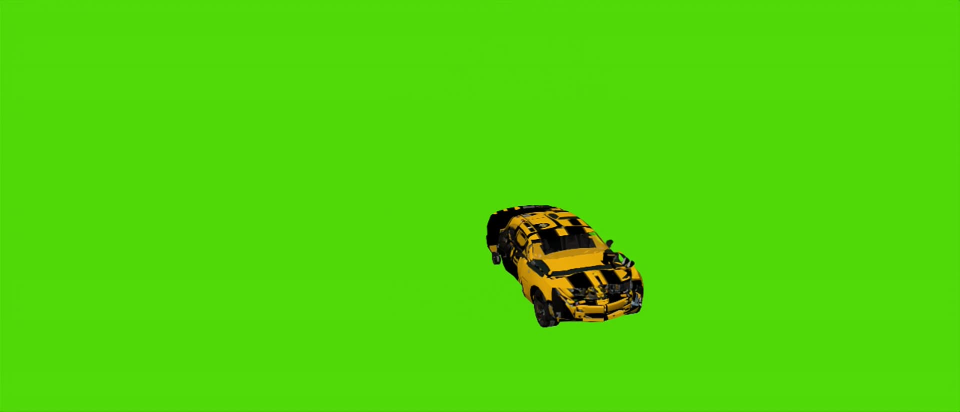 变形金刚大黄蜂变形汽车绿幕视频的预览图