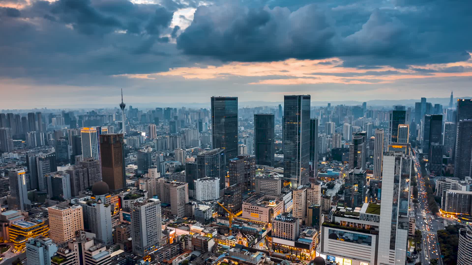航拍中国城市cbd北京上海广州深圳高楼大厦繁荣视频的预览图