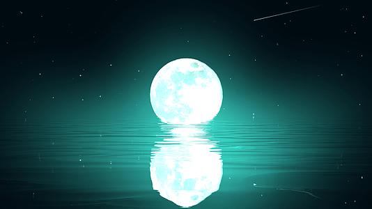 梦幻月亮唯美倒影背景动画视频的预览图