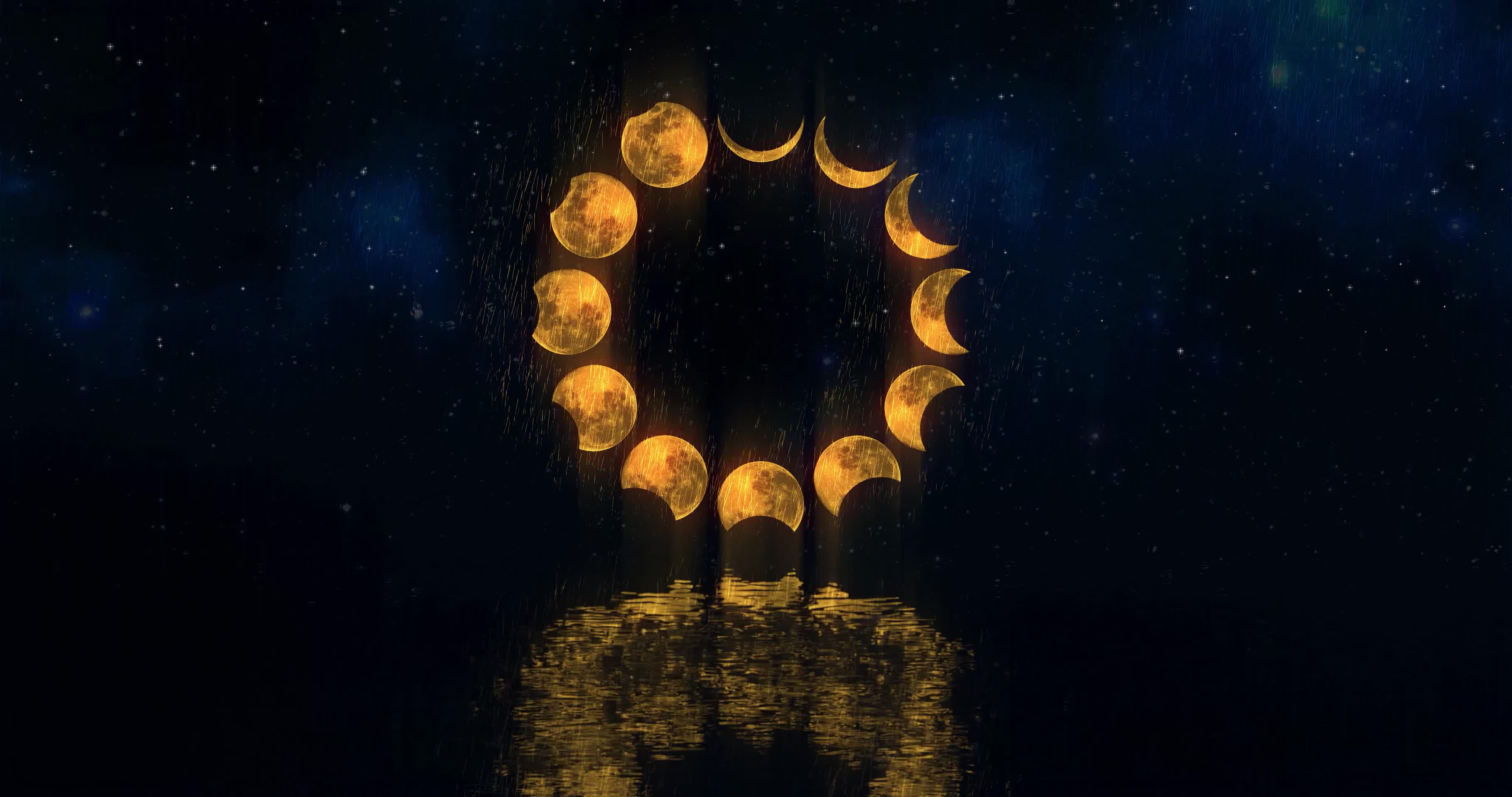 月亮梦幻唯美背景动画视频的预览图
