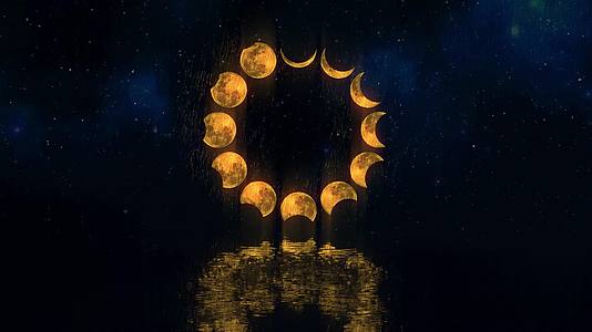 月亮梦幻唯美背景动画视频的预览图