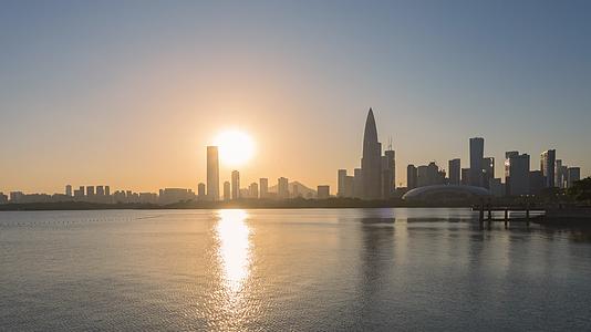 深圳湾后海天际线日落延时风光视频的预览图