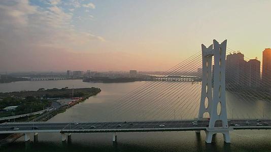 航拍广东潮州大桥景观合集视频的预览图