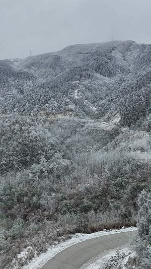高清竖屏航拍桂林资源雾凇视频的预览图