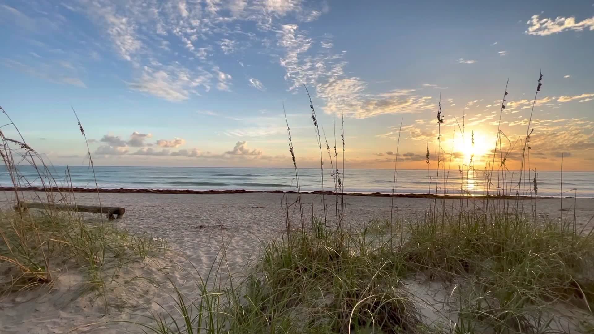 傍晚夕阳日落沙滩唯美视频的预览图