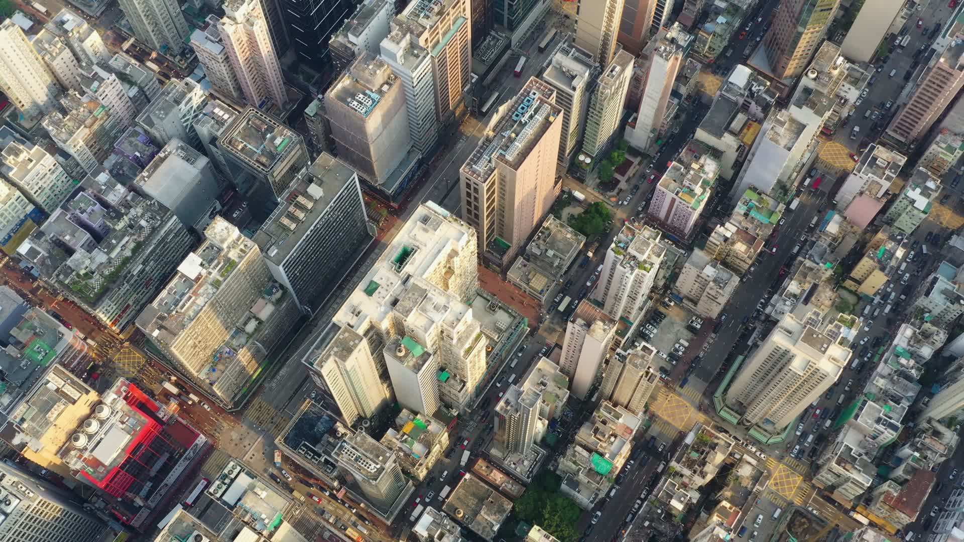 香港城市俯拍城市建筑视频的预览图