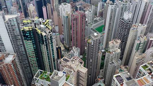 俯拍香港城区住宅区视频的预览图