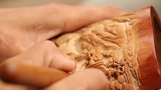 传统手工艺术雕刻传统工艺文化视频视频的预览图