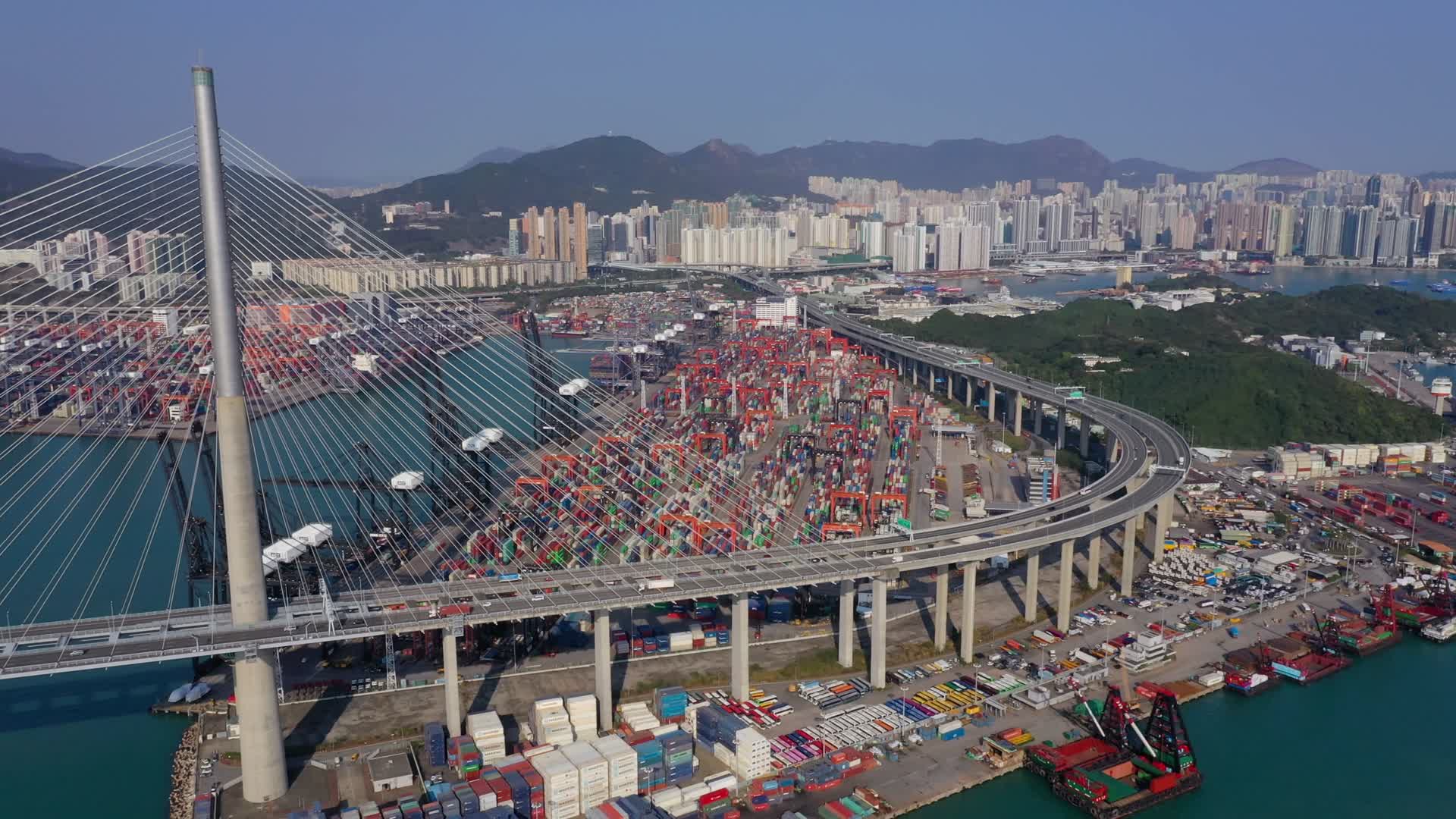 集装箱港口天线港口视频的预览图