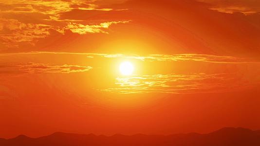 自然唯美太阳下山夕阳日落自然风景延时视频的预览图