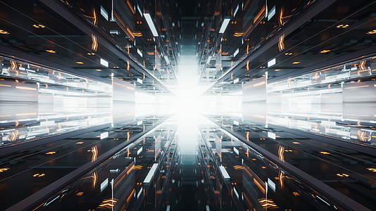 科技感网络空间隧道3D渲染视频的预览图