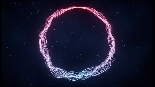 流动的曲线与粒子圆环3D渲染视频的预览图