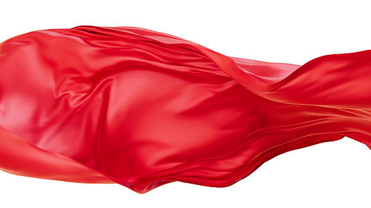 带alpha通道的飘舞流动的红色红旗布料3D渲染视频的预览图