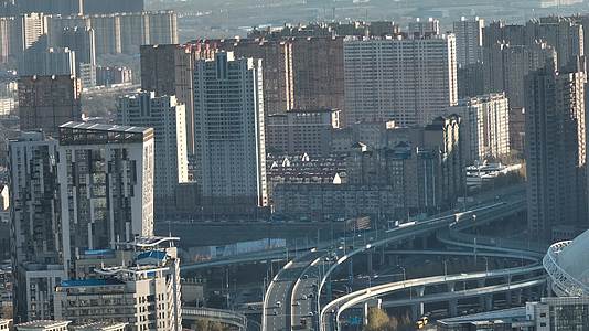 哈尔滨城市密集建筑群城市东北三省视频的预览图