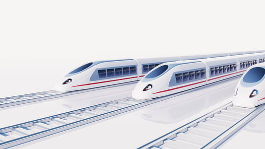 轨道列车交通运输概念3D渲染视频的预览图