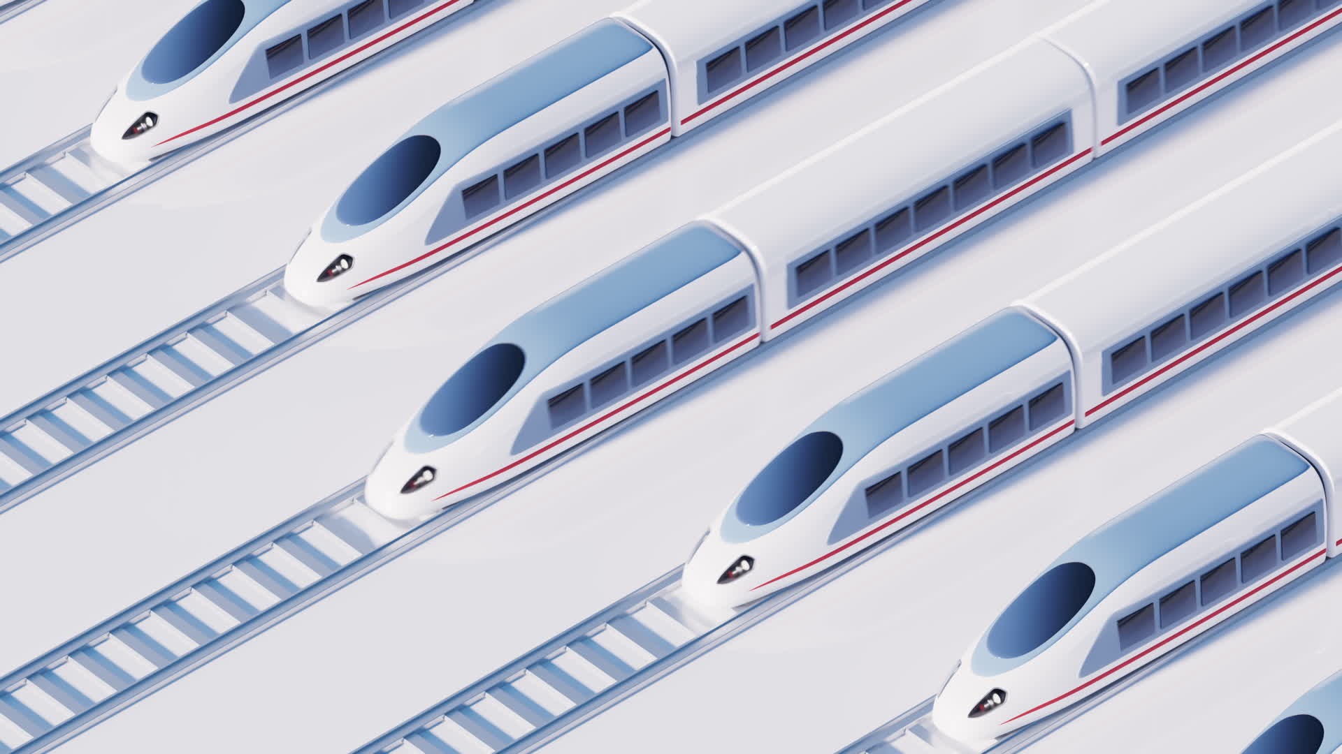 轨道高铁列车交通运输概念3D渲染视频的预览图