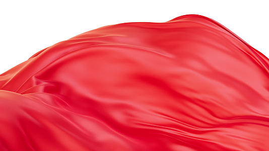 带alpha通道的飘舞流动的红色红旗布料3D渲染视频的预览图