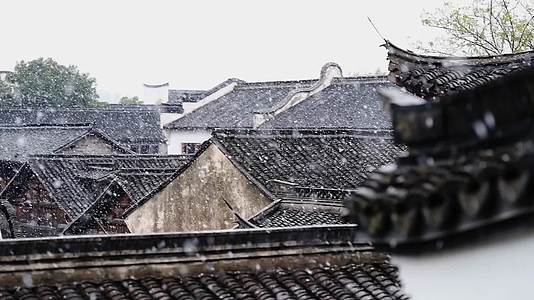浙江盐官古城雪景合集视频的预览图