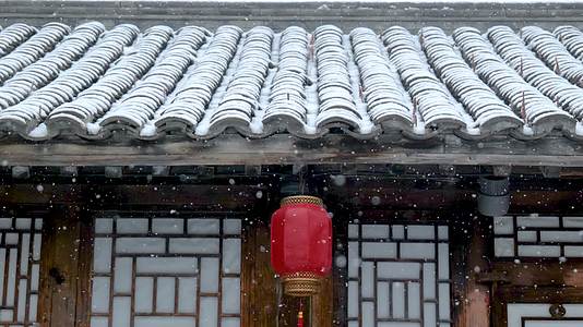 中国传统雪景古建筑视频的预览图