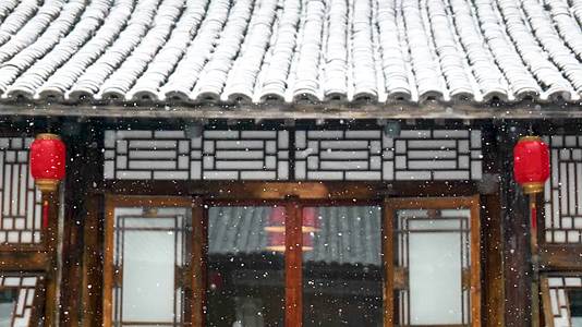 中国传统雪景古建筑视频的预览图