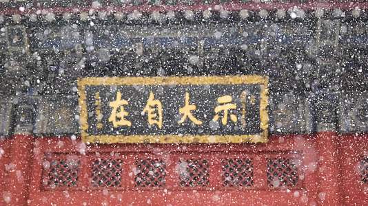 古建红墙中国传统古建雪景视频的预览图