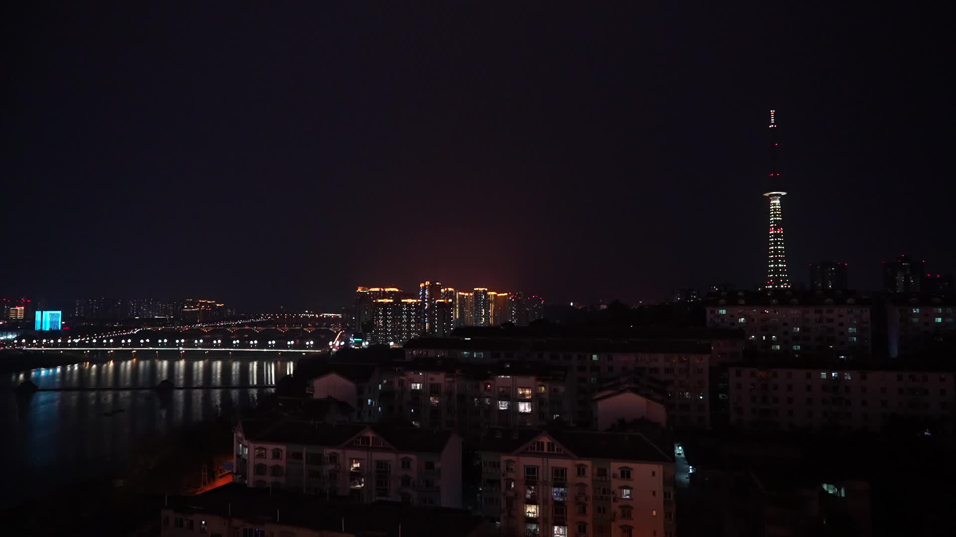 城市风光绵阳越王楼夜景视频的预览图