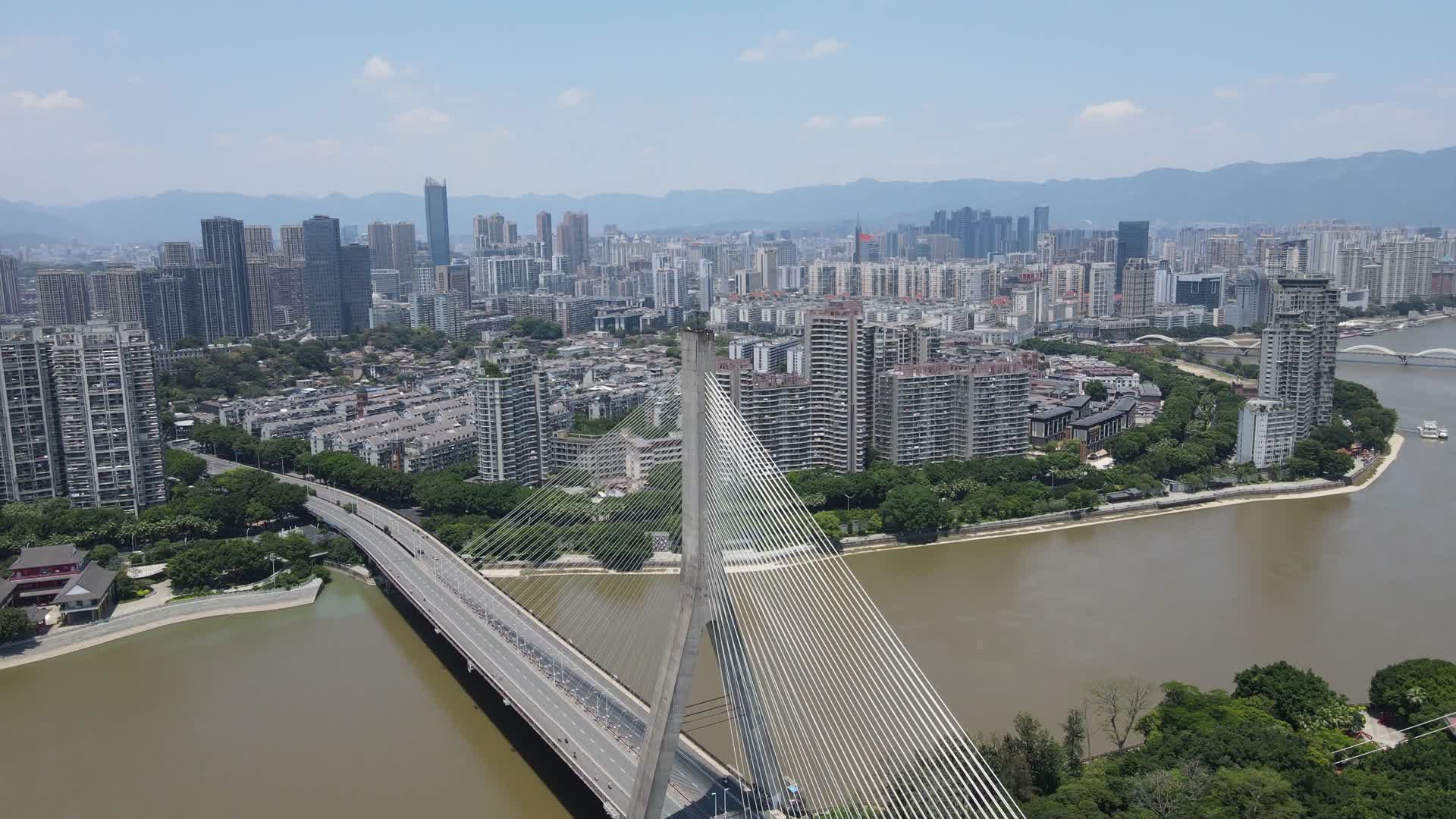 福建福州三县洲大桥航拍视频的预览图