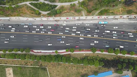 航拍湖南长沙城市拥堵交通视频的预览图