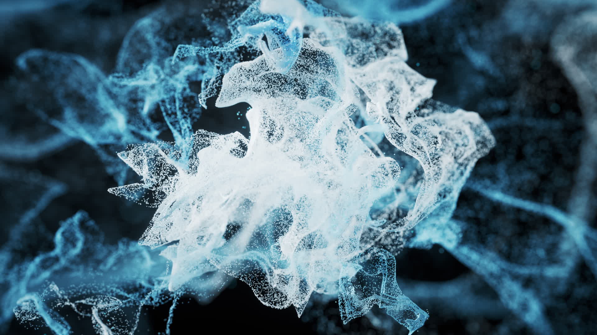 抽象舞动的粒子3D渲染视频的预览图