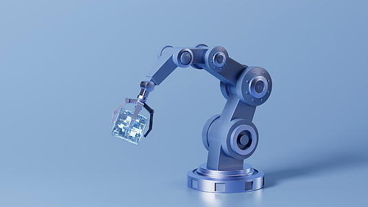 机械臂与科技芯片动画3D渲染视频的预览图