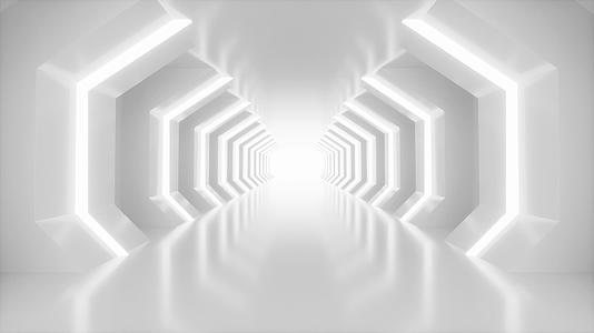 白色未来感隧道3D渲染视频的预览图