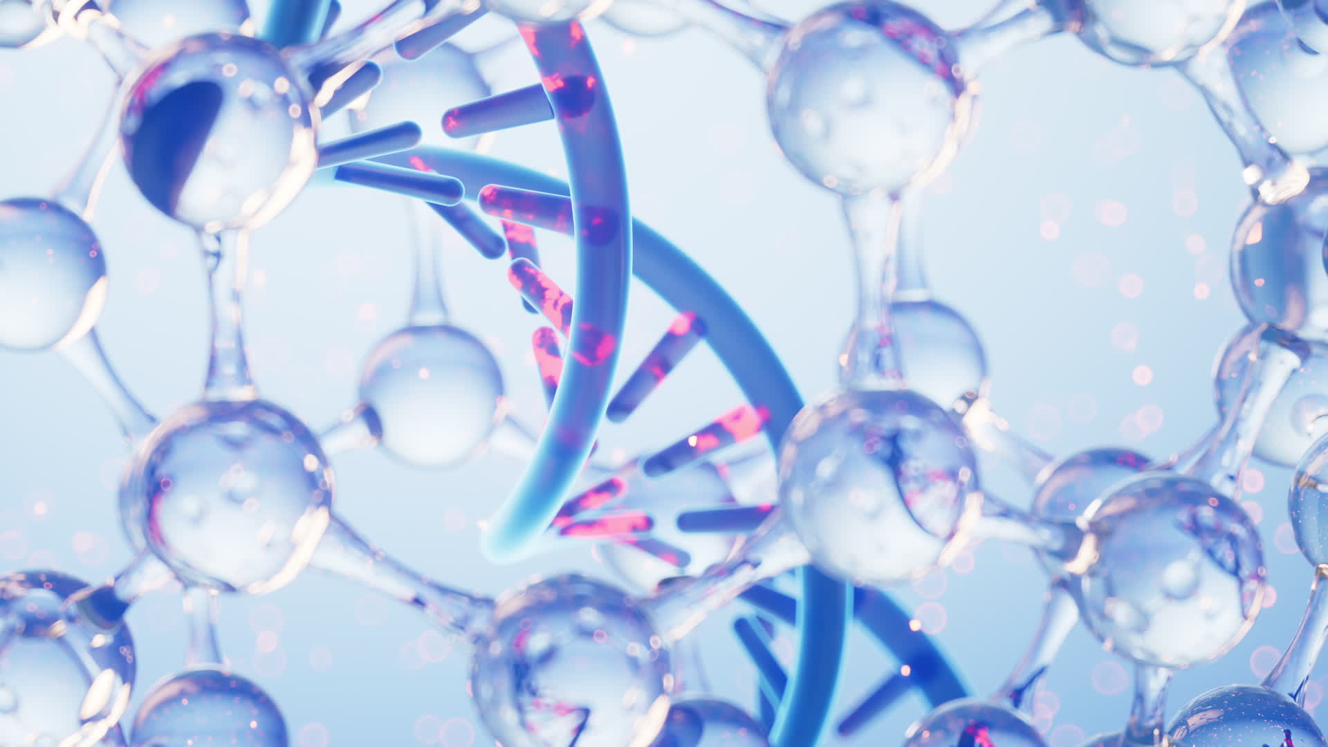 球形分子中的DNA3D渲染视频的预览图