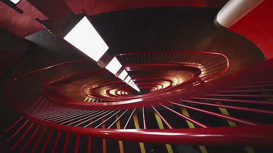 国家大剧院旋转楼梯建筑设计艺术空间著名景点网红打卡地红色展览馆线条当代现代风格视频的预览图
