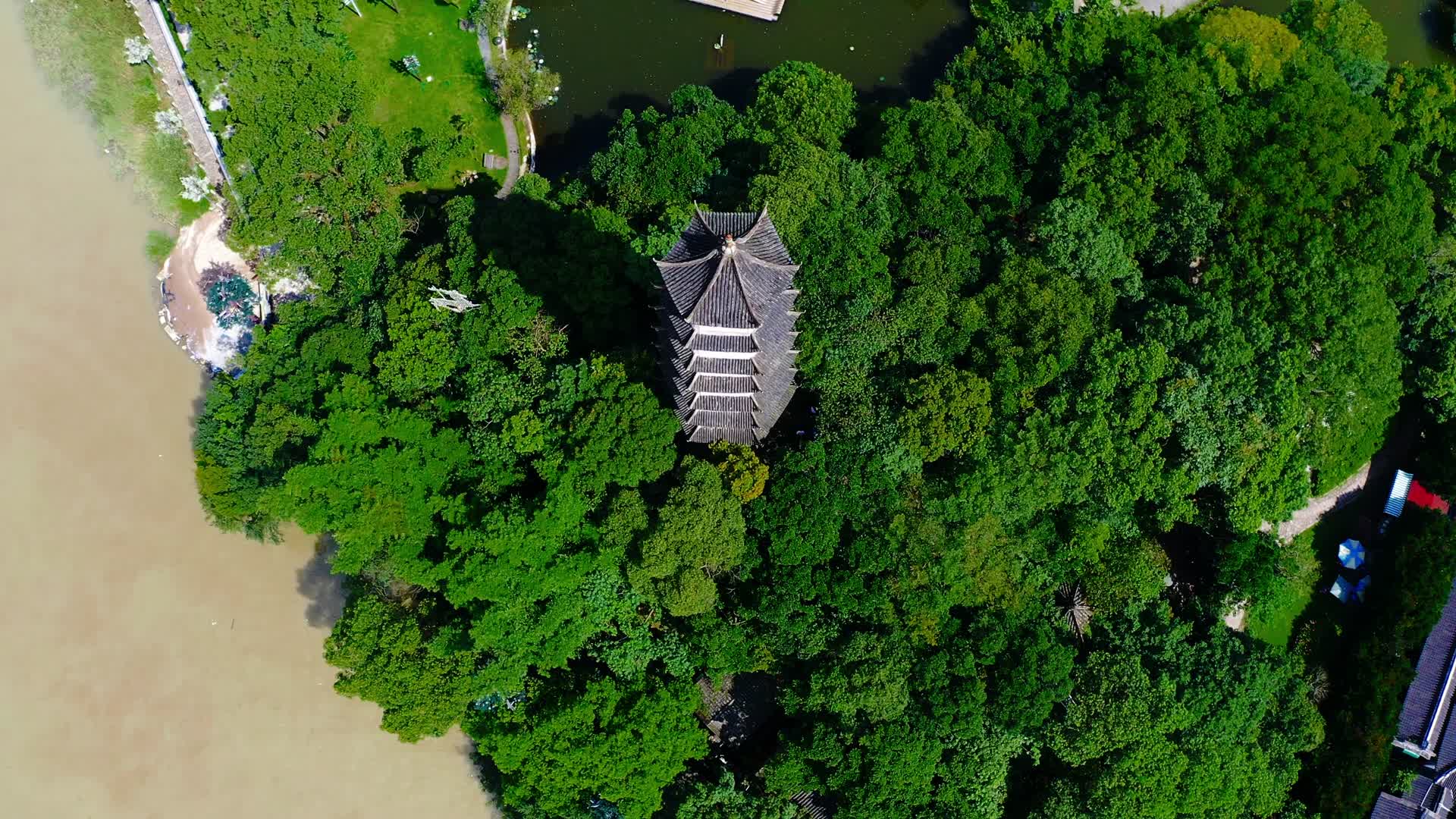 浙江温州市江心屿4K航拍视频的预览图